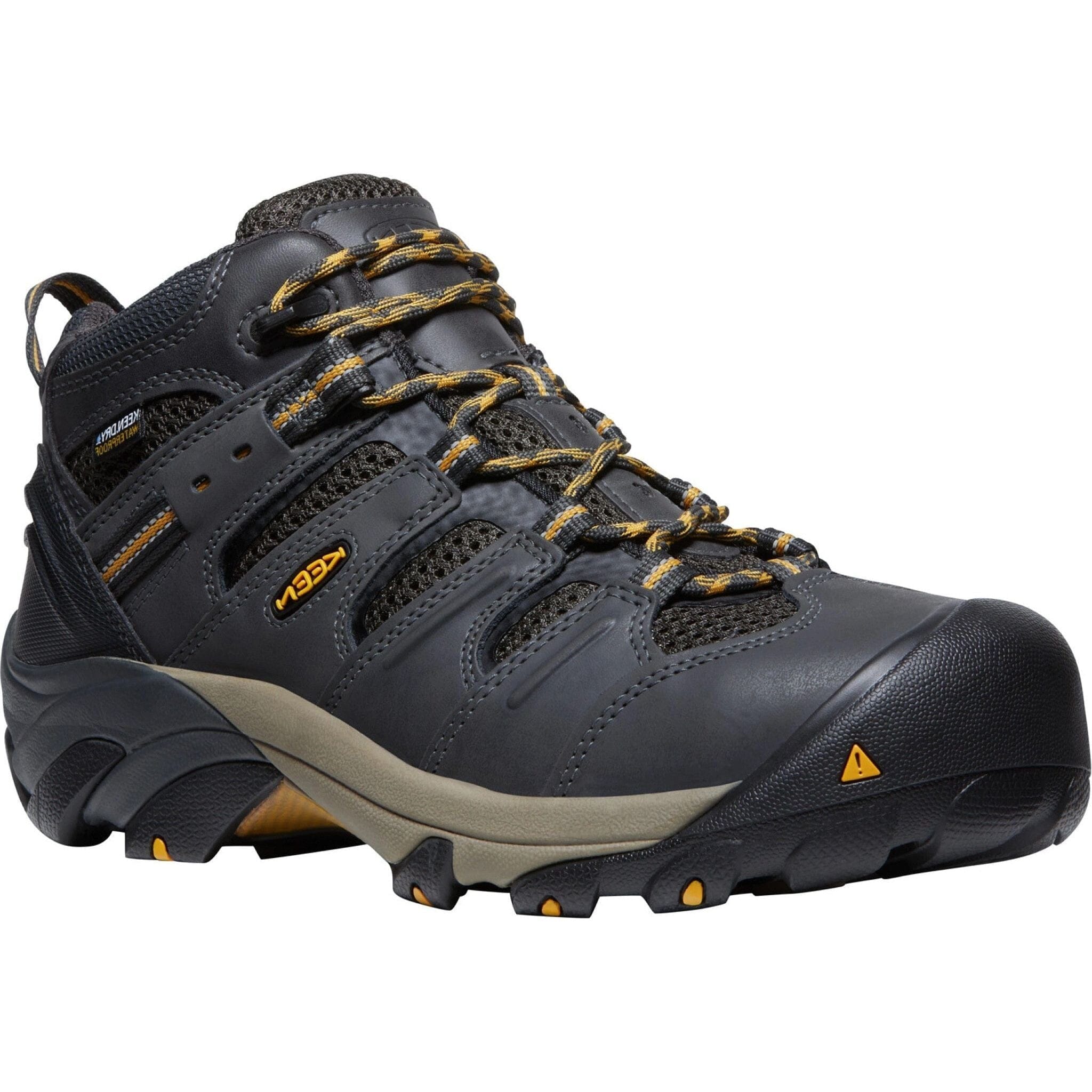KEEN LANSING MID WATERPROOF STEEL TOE WORK BOOTS FOR MEN - Durable Safety Shoes for Construction, Hiking & Outdoor Work