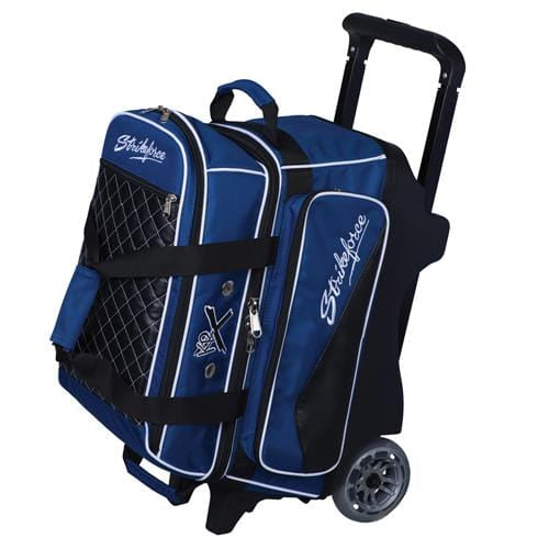 KR Royal Flush Double Ball Roller Bowling Bag - Black/Royal - Durable & Lightweight for League Play & Tournament Travel