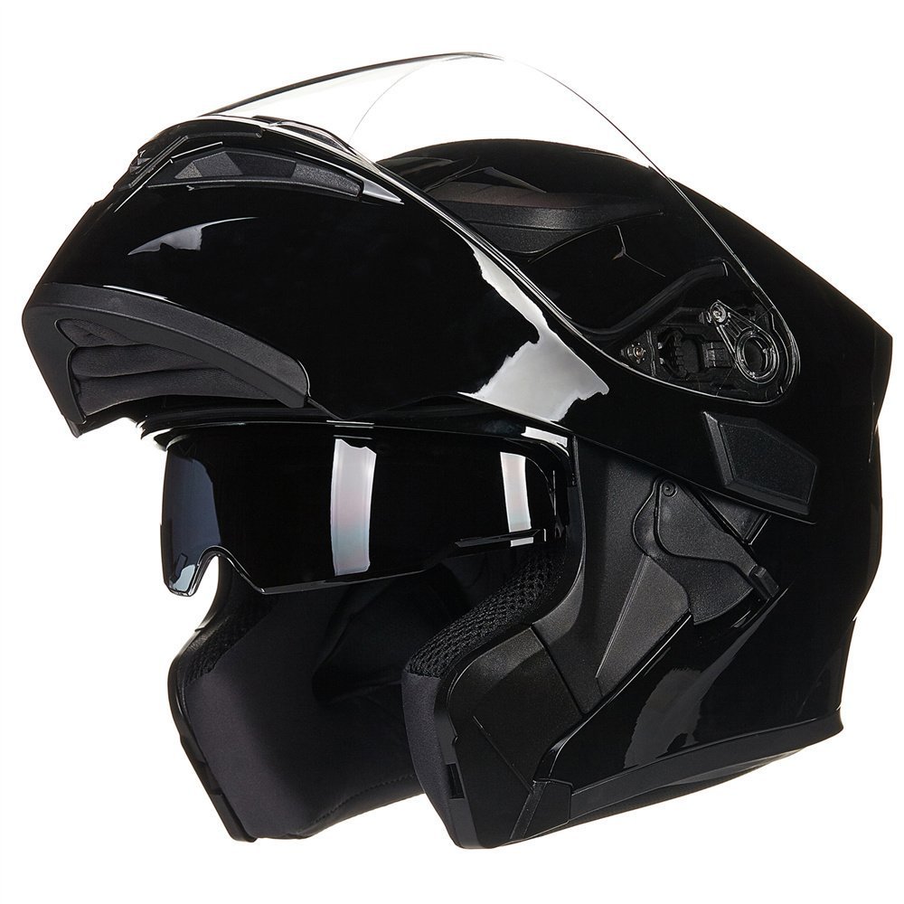 ILM Motorcycle Dual Visor Flip up Modular Full Face Helmet DOT Approved - 6 Color Options (Model 902) for Street Riding, Commuting & Touring