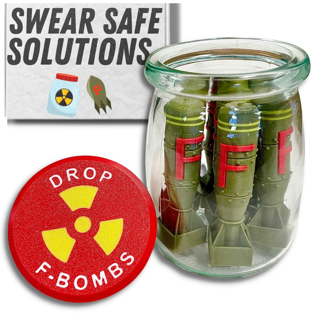 F Bomb Jar - Funny Office Desk Accessories & Decor for Men | Military Gifts for Army, Marines & Navy | Perfect for Office Pranks, Man Cave Decor & Military Appreciation Gifts