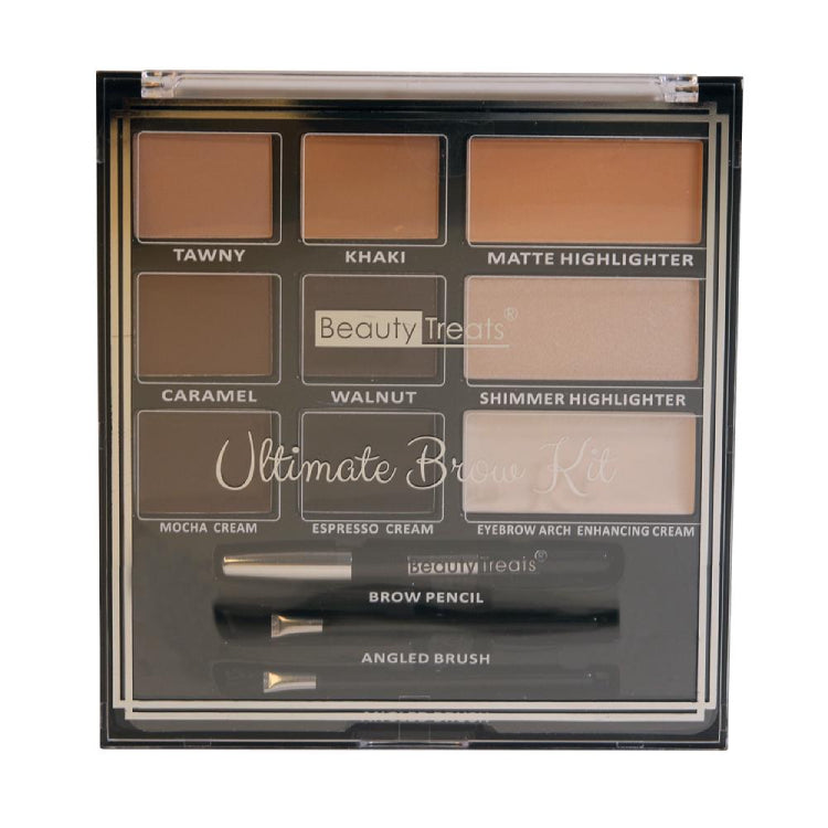 Beauty Treats Ultimate Brow Kit - Eyebrow Pencil, Powder & Stencil Set for Perfect Brows | DIY Eyebrow Shaping & Grooming at Home