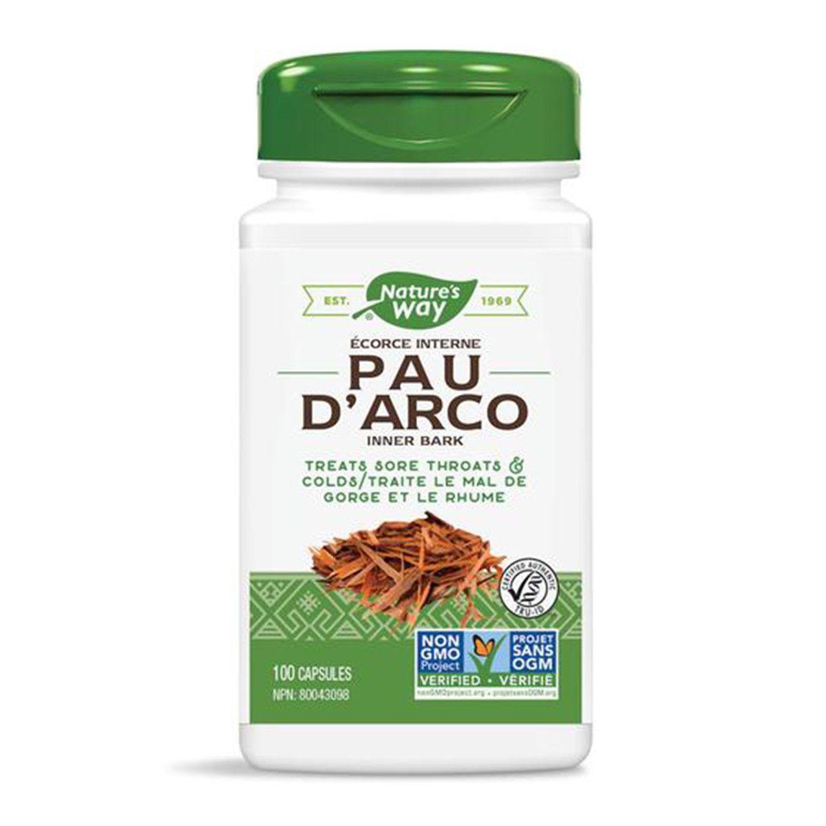 Nature's Way Pau D'Arco Bark Supplement - 100 Capsules for Immune Support & Detox - Herbal Wellness for Daily Health & Cleansing