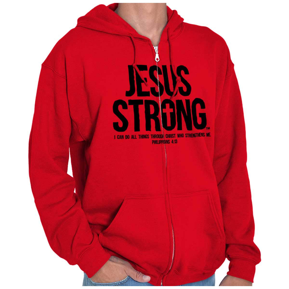 Jesus Philippians 4:13 Zip Hoodie for Men & Women - Faith Apparel