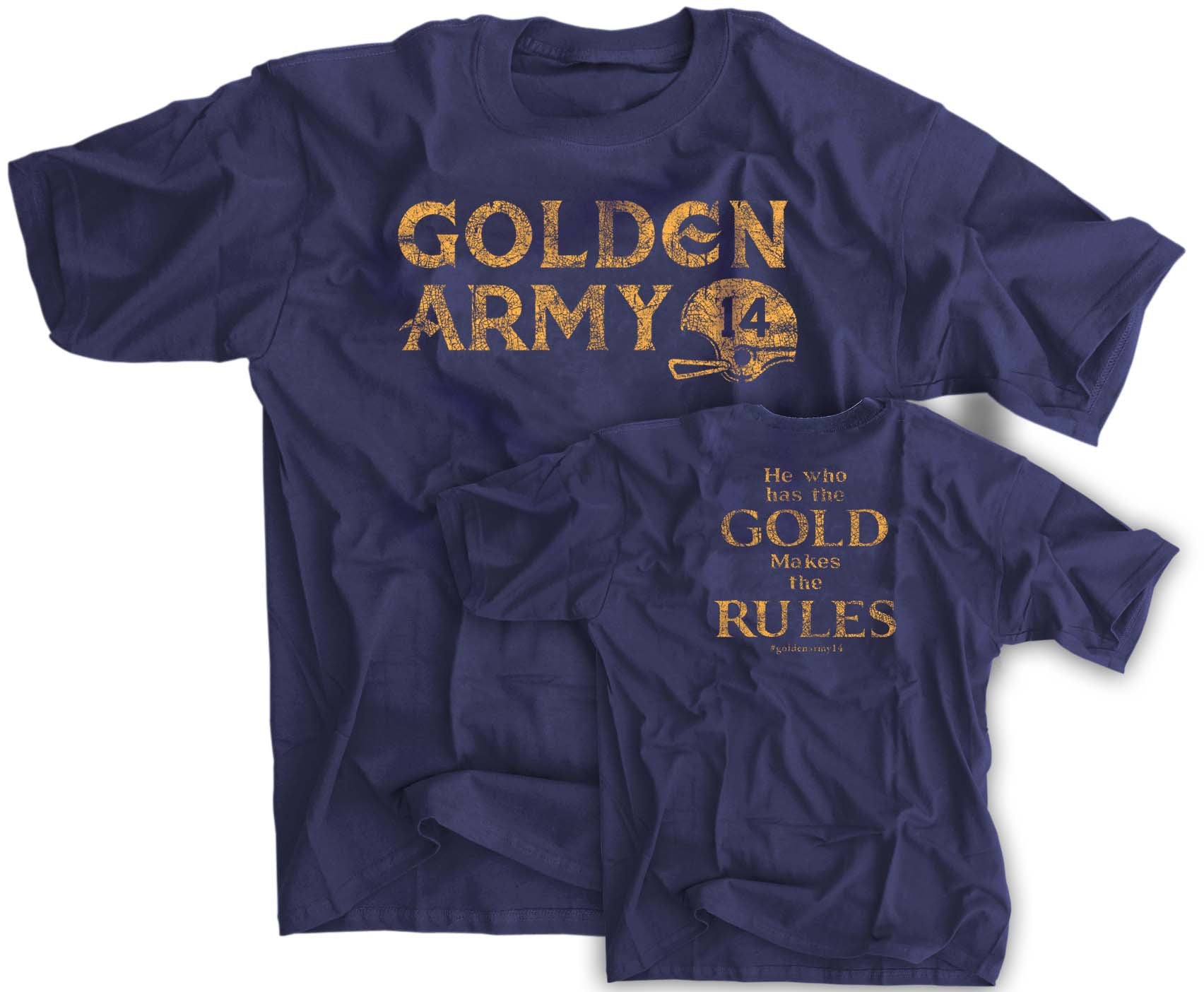Golden Army 2014 Notre Dame Fighting Irish Football Recruiting Class T-Shirt - Vintage College Sports Fan Apparel for Game Day & Alumni Events