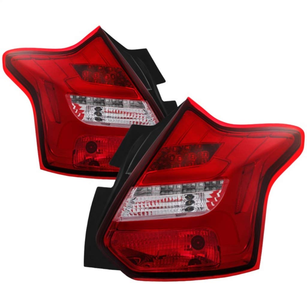 Spyder LED Tail Lights for Ford Focus 2012-2014 | 5-Door Hatchback | Red & Clear Lens | Pair (Part# 5085153) | Upgrade Your Car's Style & Visibility for Night Driving