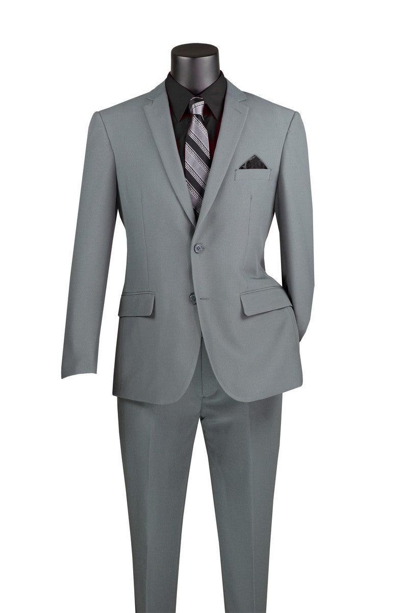 Slim Fit 2 Piece Suit for Men - Medium Grey Business Suit | Professional Office Wear & Formal Occasions