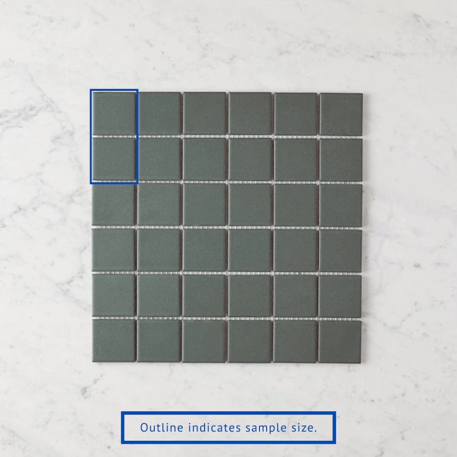 Haddon Green Matte Medium Square Ceramic Tile Sample - Perfect for Kitchen Backsplash, Bathroom Walls & DIY Home Decor Projects