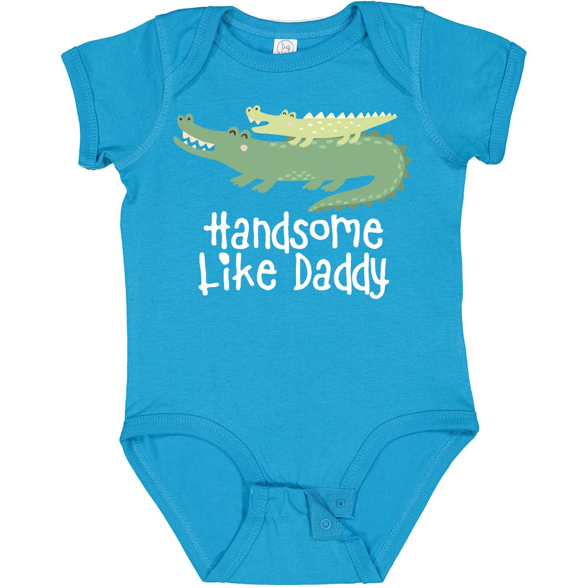 Inktastic Alligator Handsome Like Daddy Baby Boy Bodysuit - Cute Outfit for Newborns, Infants & Toddlers - Perfect for Family Photos, Birthdays & Everyday Wear