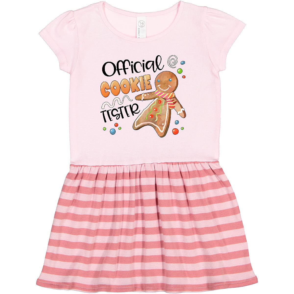 Inktastic Official Cookie Tester Cute Gingerbread Print Toddler Dress - Perfect for Christmas, Holiday Parties & Family Photos
