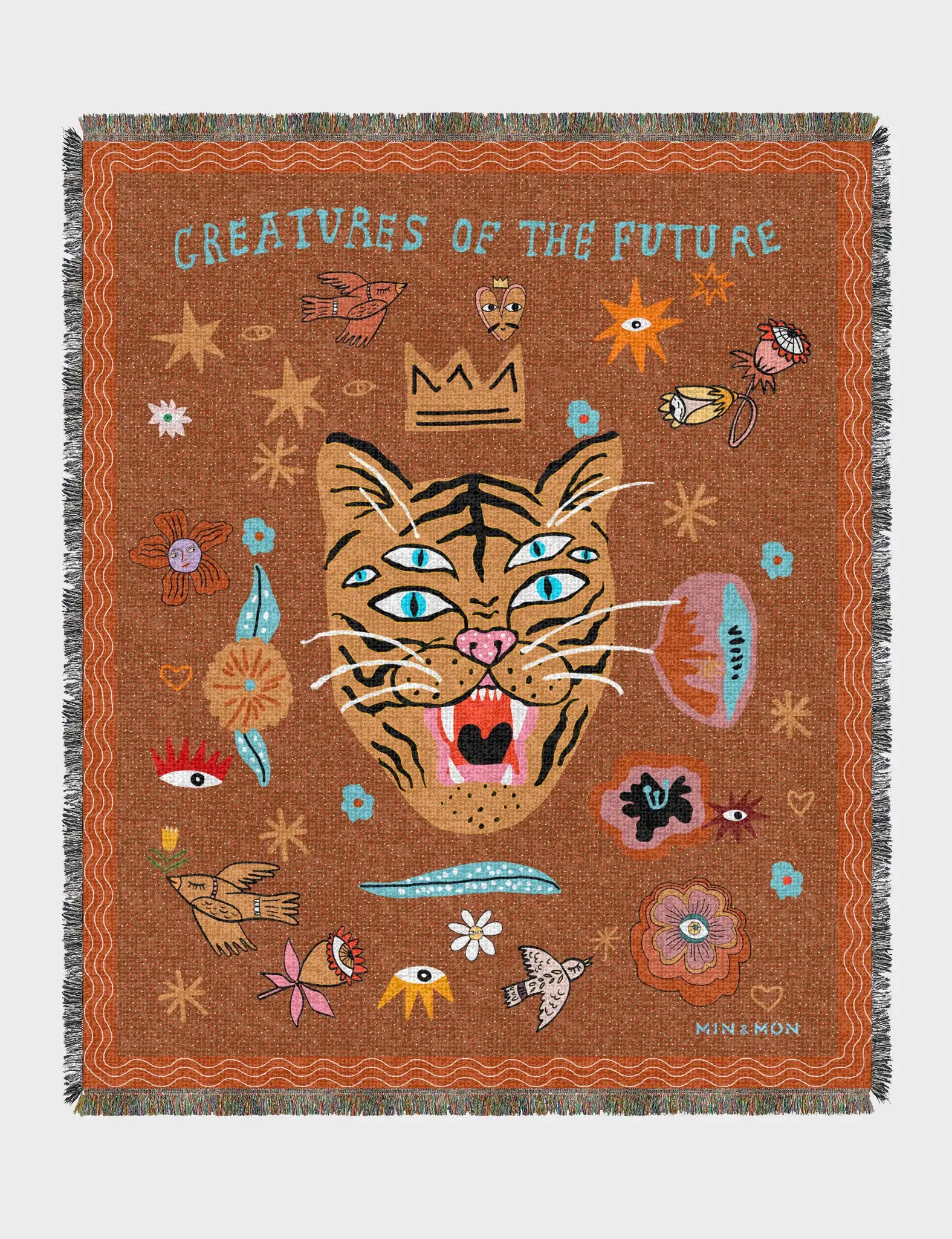 Soft Cotton Blanket - Ultimate Cuddle Companion with Happy Tiger Design | Cozy Throw for Bed, Sofa & Travel | Warm & Breathable Home Decor Gift