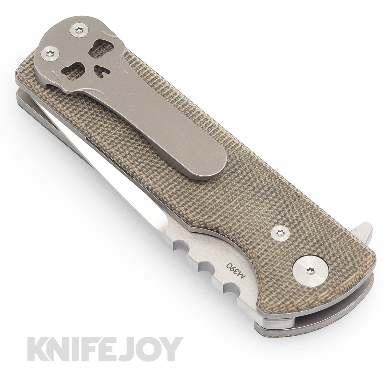 Chaves Knives T.A.K. Tanto Blade Folding Pocket Knife - Green Micarta Handles, Belt Finish - EDC, Outdoor, Camping & Survival Gear