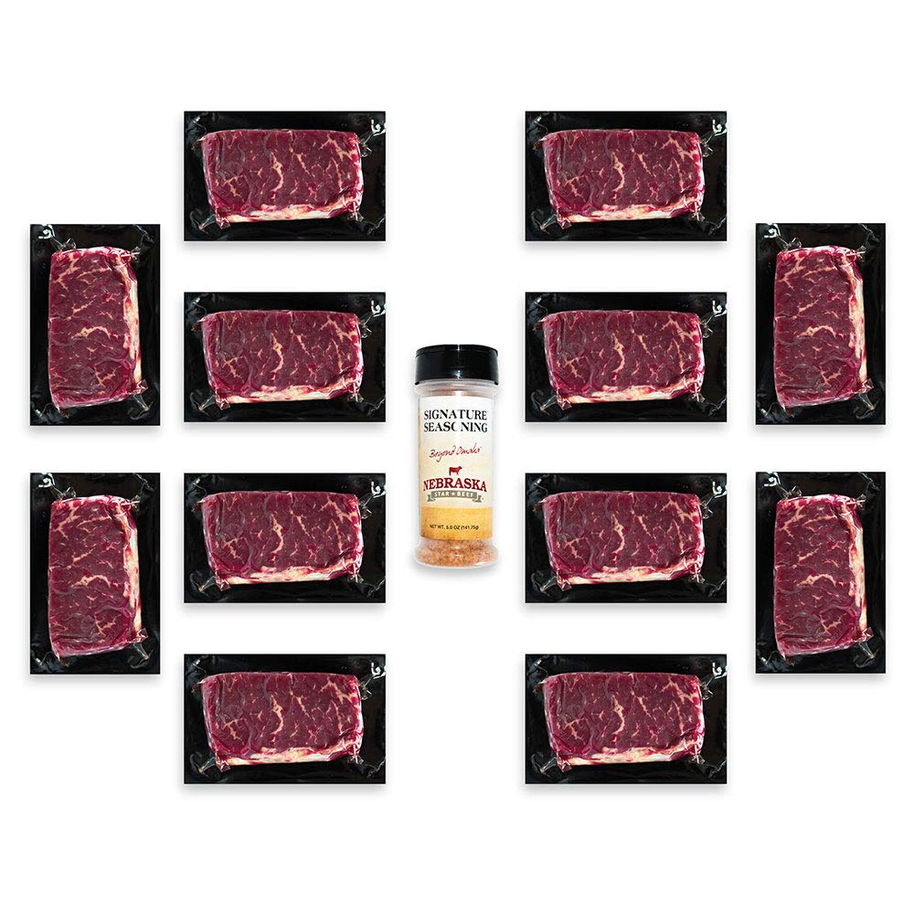 Nebraska Star Beef Premium Sirloin Steaks - 12 Pack with Signature Seasoning | Perfect for Grilling, BBQs & Family Dinners