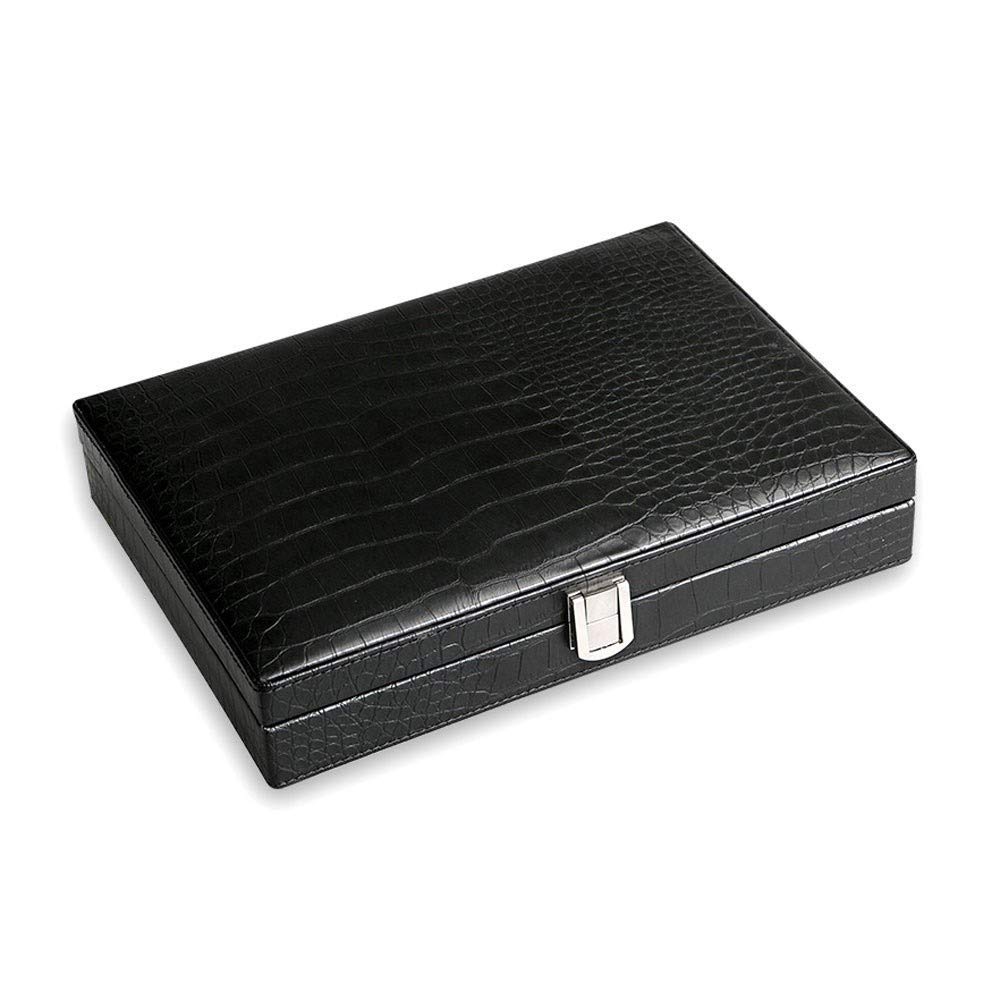 SHANG-JUN Premium Leather Travel Humidor Cigar Case with Built-in Hygrometer & Humidifier - Portable Cigar Storage for Men, Black | Perfect for Travel, Gifts & Cigar Enthusiasts