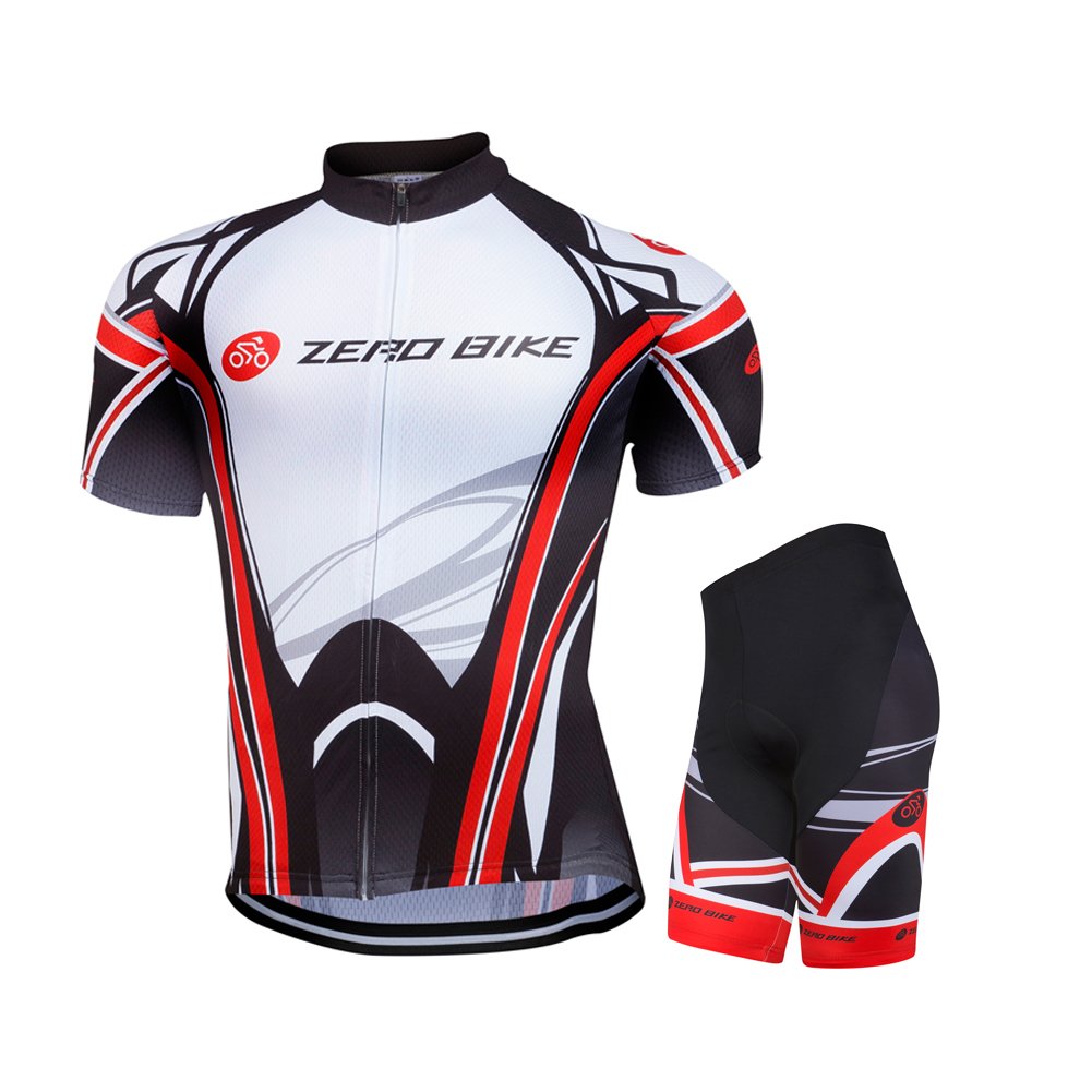 ZEROBIKE Men's Cycling Jersey & Shorts Set - Breathable Quick-Dry Short Sleeve MTB Shirt with 3D Padded Bike Shorts for Mountain Biking & Road Cycling | Perfect for Training, Racing & Outdoor Sports