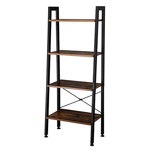 4-Tier Ladder Bookshelf - Space-Saving Storage Shelf for Home, Office & Bathroom - Wall Mounted Book Display & Decorative Shelf - Perfect for Bedroom, Living Room & Small Spaces