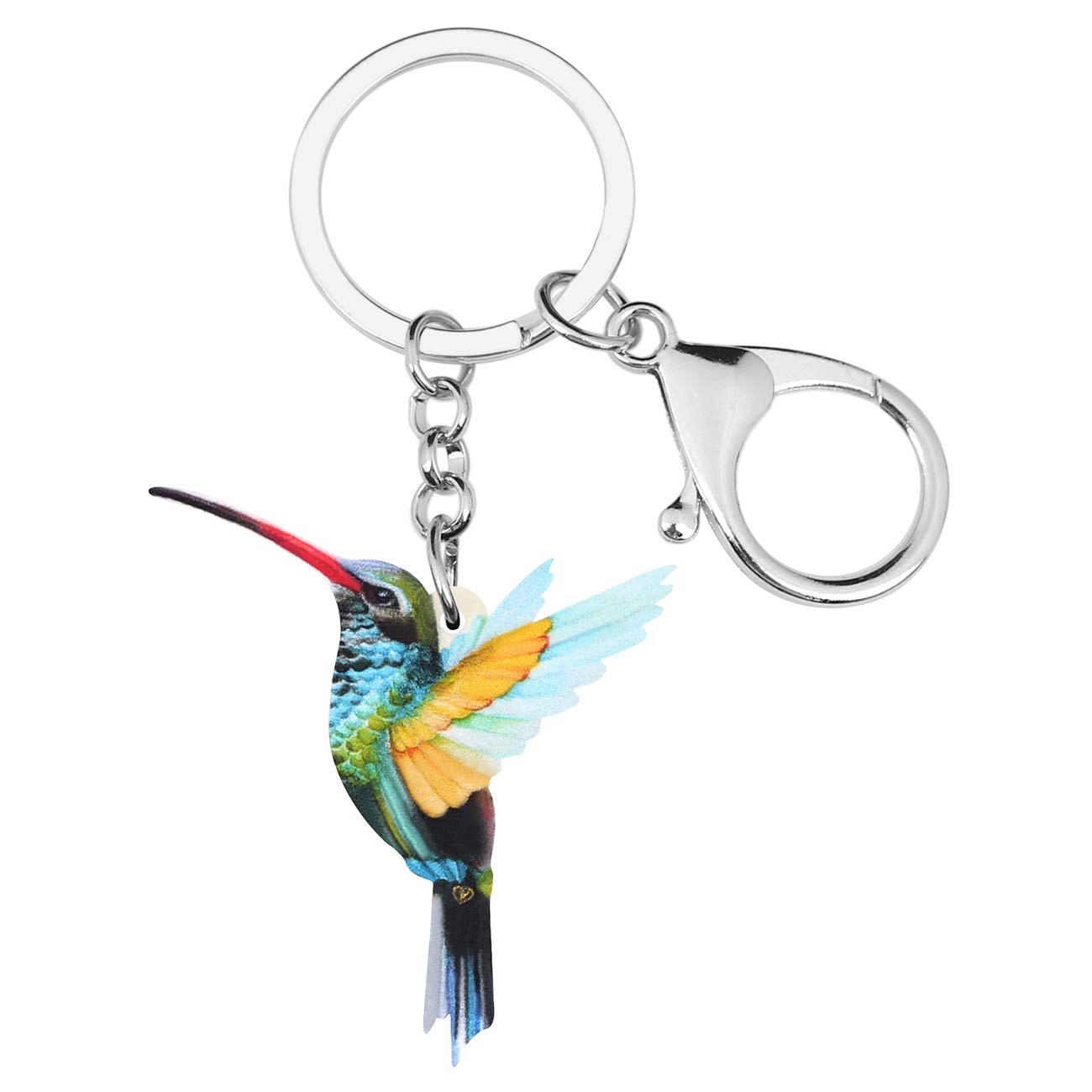 BONSNY Arylic Metal Hummingbird Keychain for Women - Cute Bird Pendant Charm Gift for Her - Perfect for Car Keys, Purse, Backpack & Jewelry Collection