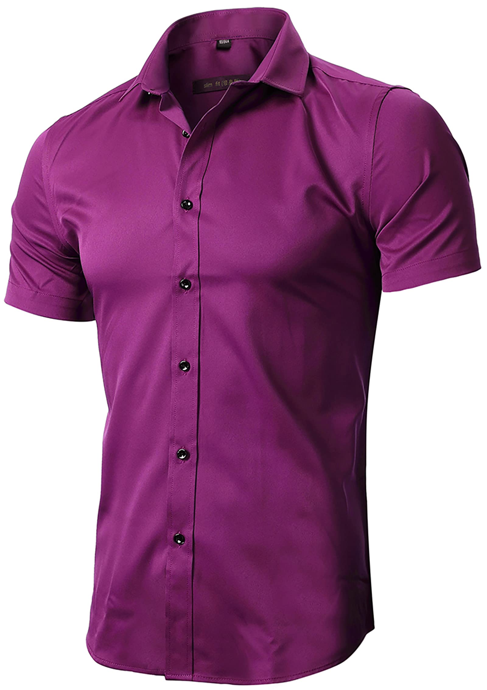Men's Bamboo Fiber Dress Shirts - Breathable Short Sleeve Button Down Casual Shirts with Stretch Fit | Perfect for Office Wear, Summer Outfits & Business Casual Occasions