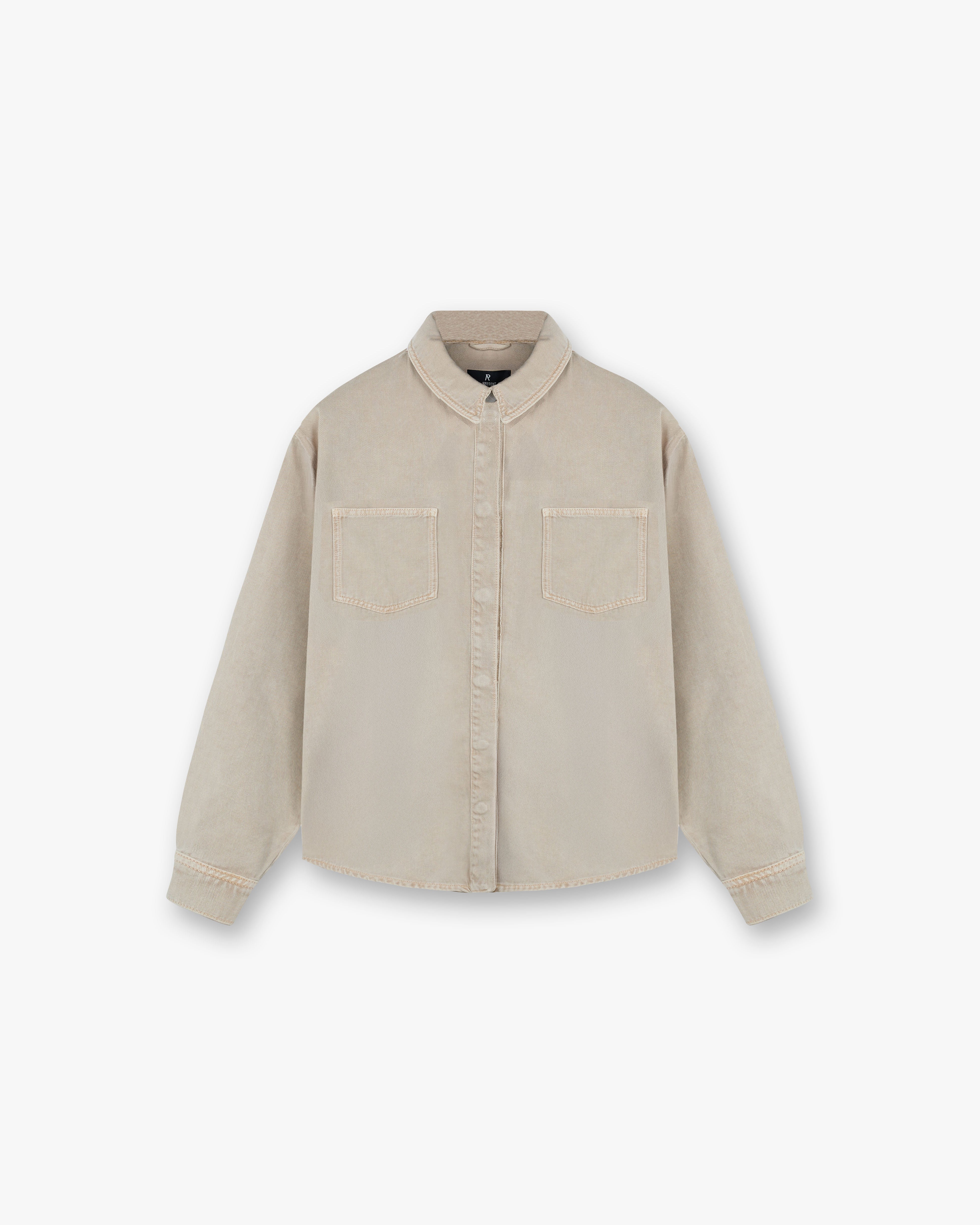 Men's Denim Overshirt in Iced Latte - Stylish Casual Jacket for Outdoor Adventures & Everyday Wear