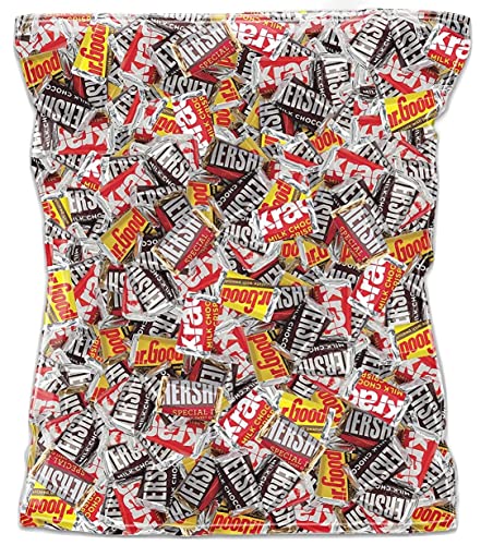 HERSHEY'S Miniatures Assortment - SPECIAL DARK, KRACKEL, MR. GOODBAR & Milk Chocolate Bars (14 lb Bulk Pack) | Party Snacks, Halloween Treats, Office Candy Bowl & Gift Baskets