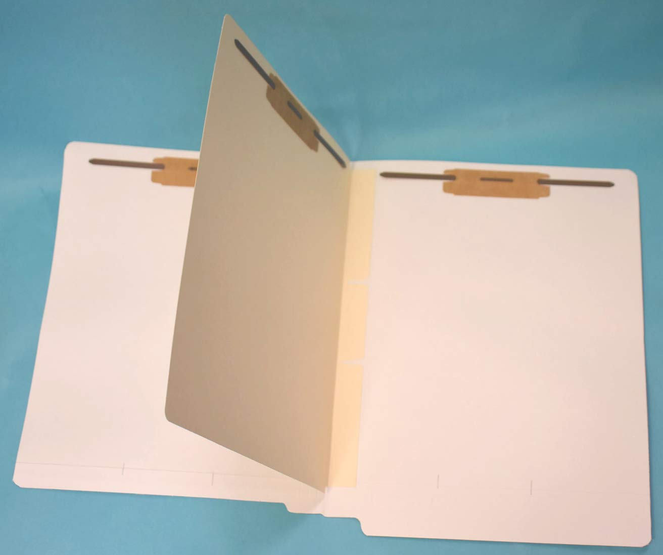 50-Pack Reinforced End Tab Colored Folders with Bonded Fasteners #1 & #3 - Includes New Divider - Manila 14 PT - Perfect for Office Organization, School Supplies & Document Filing