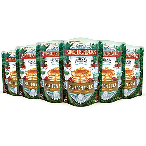 Birch Benders Gluten-Free Pancake & Waffle Mix - Brown Rice, Potato, Cassava & Almond Flour - Just Add Water - Family Pack (14oz, 6-Pack) | Perfect for Breakfast, Brunch & Family Gatherings