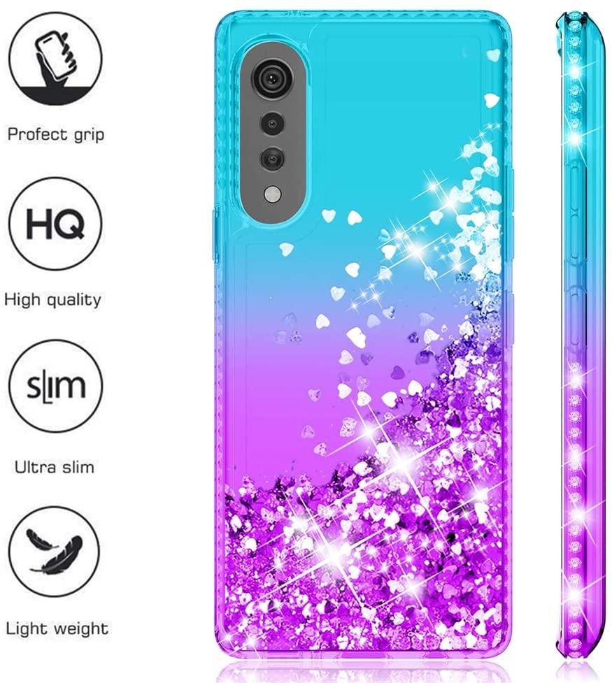 LG Velvet 5G Glitter Bling Phone Case - Liquid Quicksand Sparkle Cover for Women | Trendy Protective Case for LG Velvet 5G Smartphone | Perfect for Daily Use, Parties & Special Occasions