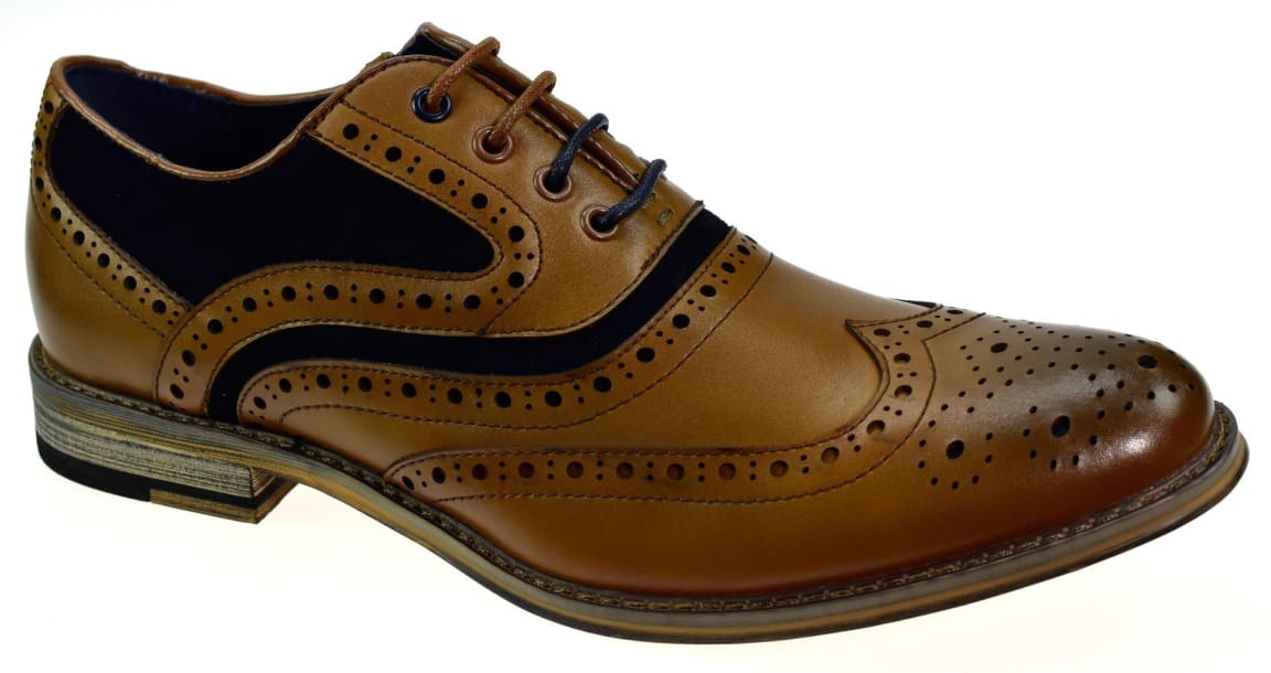 Premium Ethan Tan Genuine Leather Shoes for Men - Comfortable & Stylish Dress Shoes for Work, Wedding & Formal Occasions