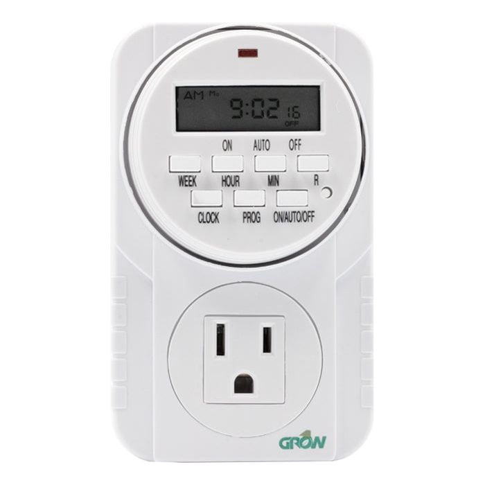 Grow1 120V Single Outlet Digital Timer - Programmable Electrical Timer for Home, Garden & Appliances | Perfect for Lights, Pumps & Holiday Decorations