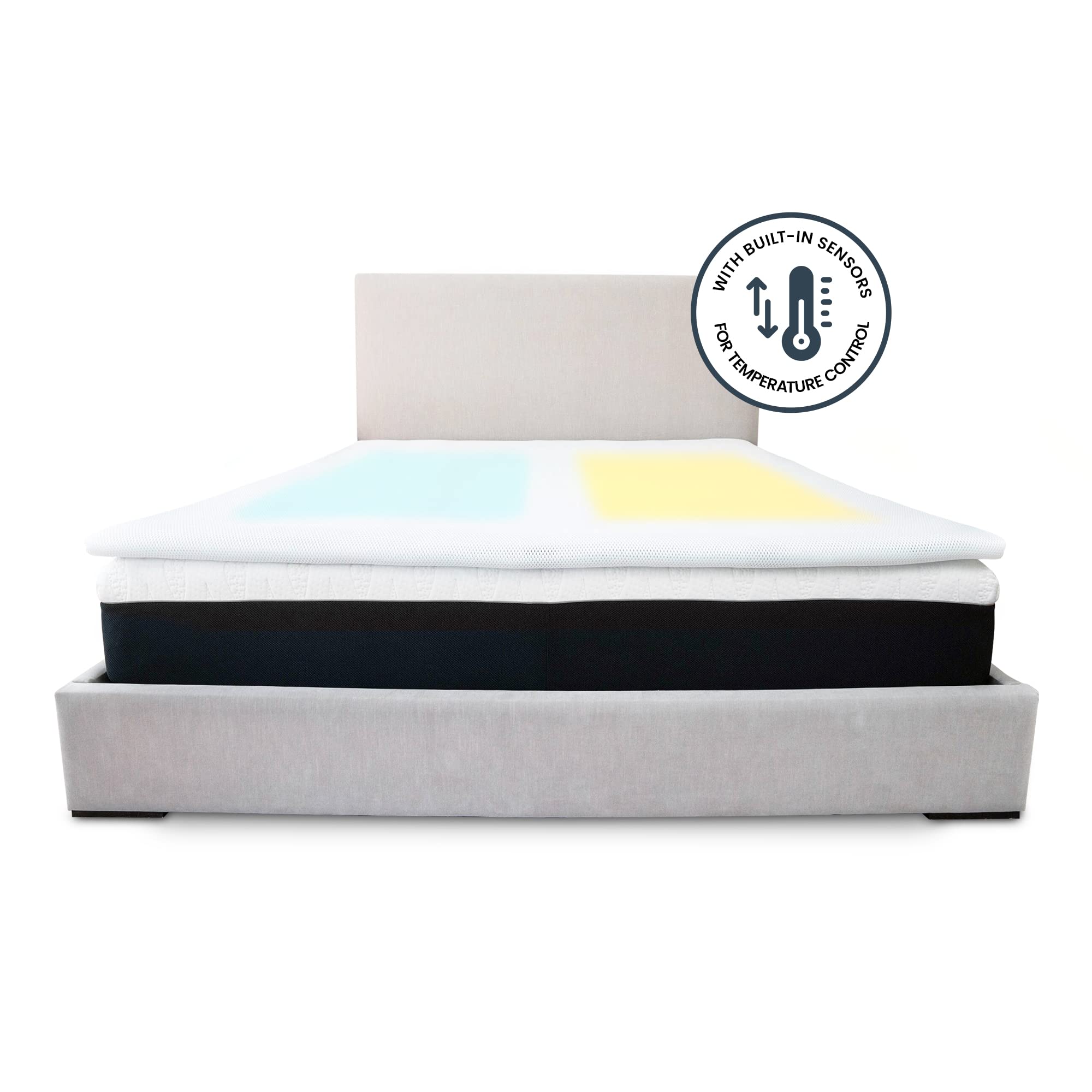 Smart Cooling Mattress Topper with Active Airflow - Temperature Regulating King Size Cooling Pad for Bed - Built-in Sensors & Comfortable Smart Bed Cooling System - Perfect for Hot Sleepers & Night Sweat Relief