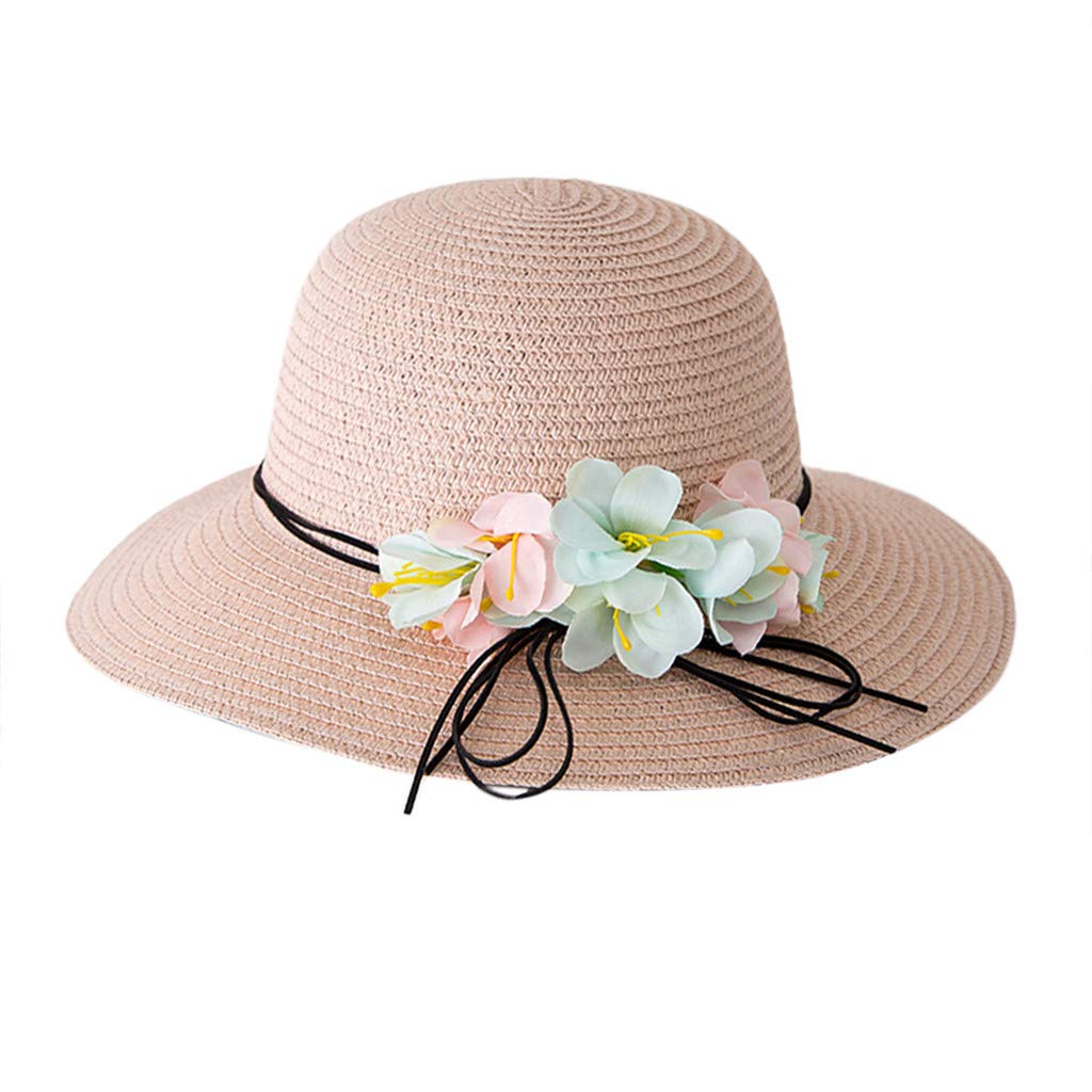 Breathable Summer Baby Flower Straw Sun Hat for Boys & Girls - UV Protection Kids Beach Hat for Outdoor Play, Travel & Sun Safety