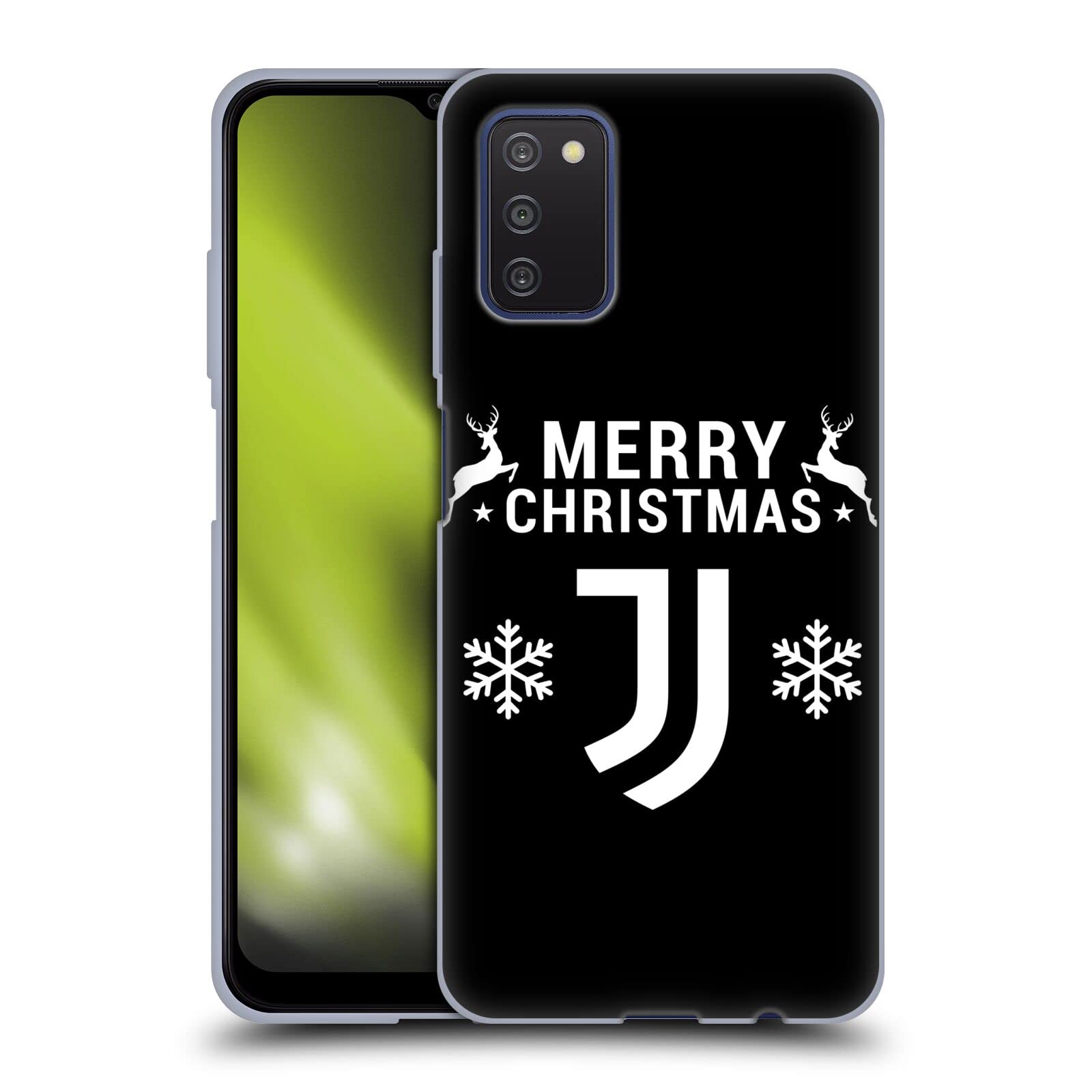 Head Case Designs Juventus FC Reindeer Christmas Jumper Soft Gel Case for Samsung Galaxy A03s (2021) - Festive Holiday Gift for Soccer Fans