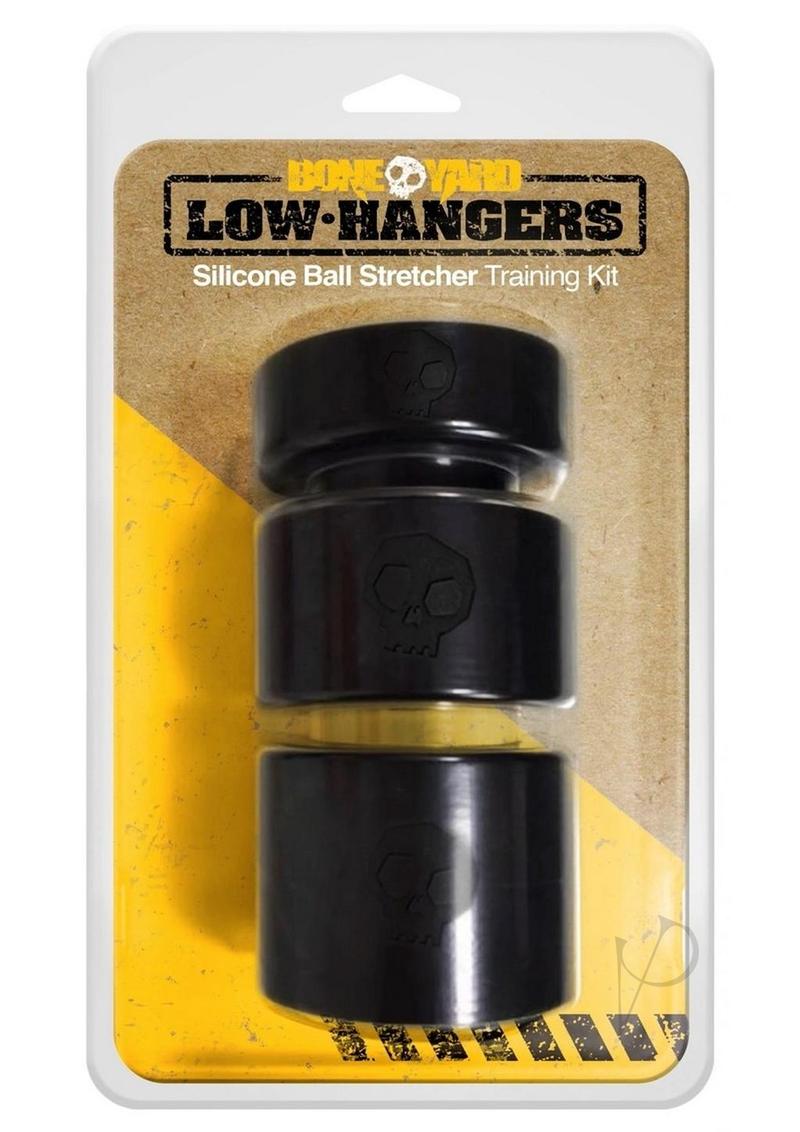 Boneyard Low Hangers Silicone Ball Stretchers (3-Piece Set) - Black | Comfortable Weighted Testicle Weights for Male Enhancement & BDSM Play | Perfect for Sensual Massage, Intimacy & Fetish Exploration