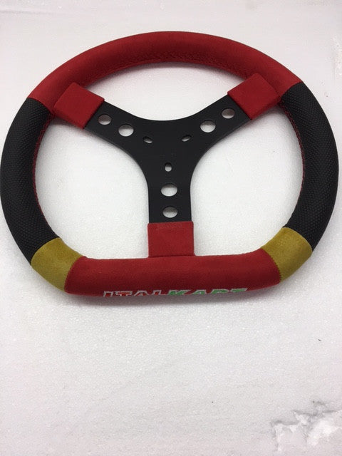 iTalkart Racing Steering Wheel Cover - Red/Yellow with Black Grips for Enhanced Grip & Comfort - Perfect for Sports Cars & Gaming Setups