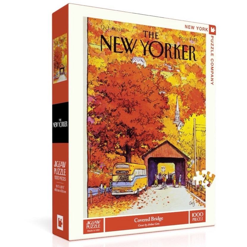 Covered Bridge 1000 Piece Jigsaw Puzzle for Adults - Scenic Landscape Wooden Bridge Puzzle Game for Family Night & Relaxation