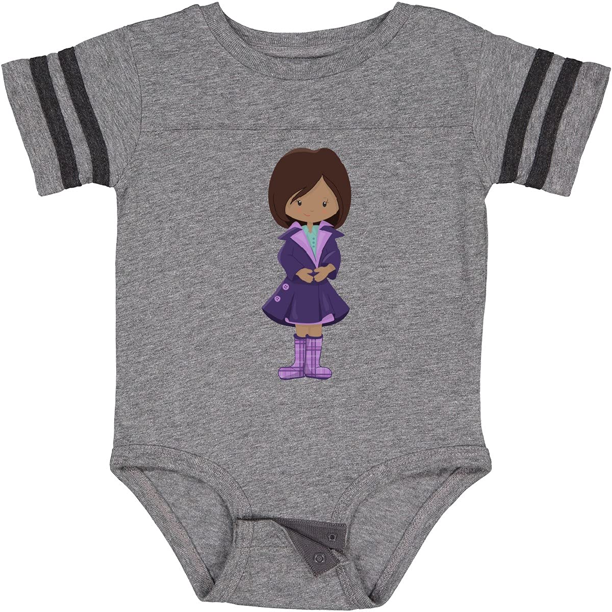 Inktastic African American Girl Fashion Trench Coat Baby Bodysuit - Cute Outfit for Infants, Toddler Photo Shoots & Special Occasions