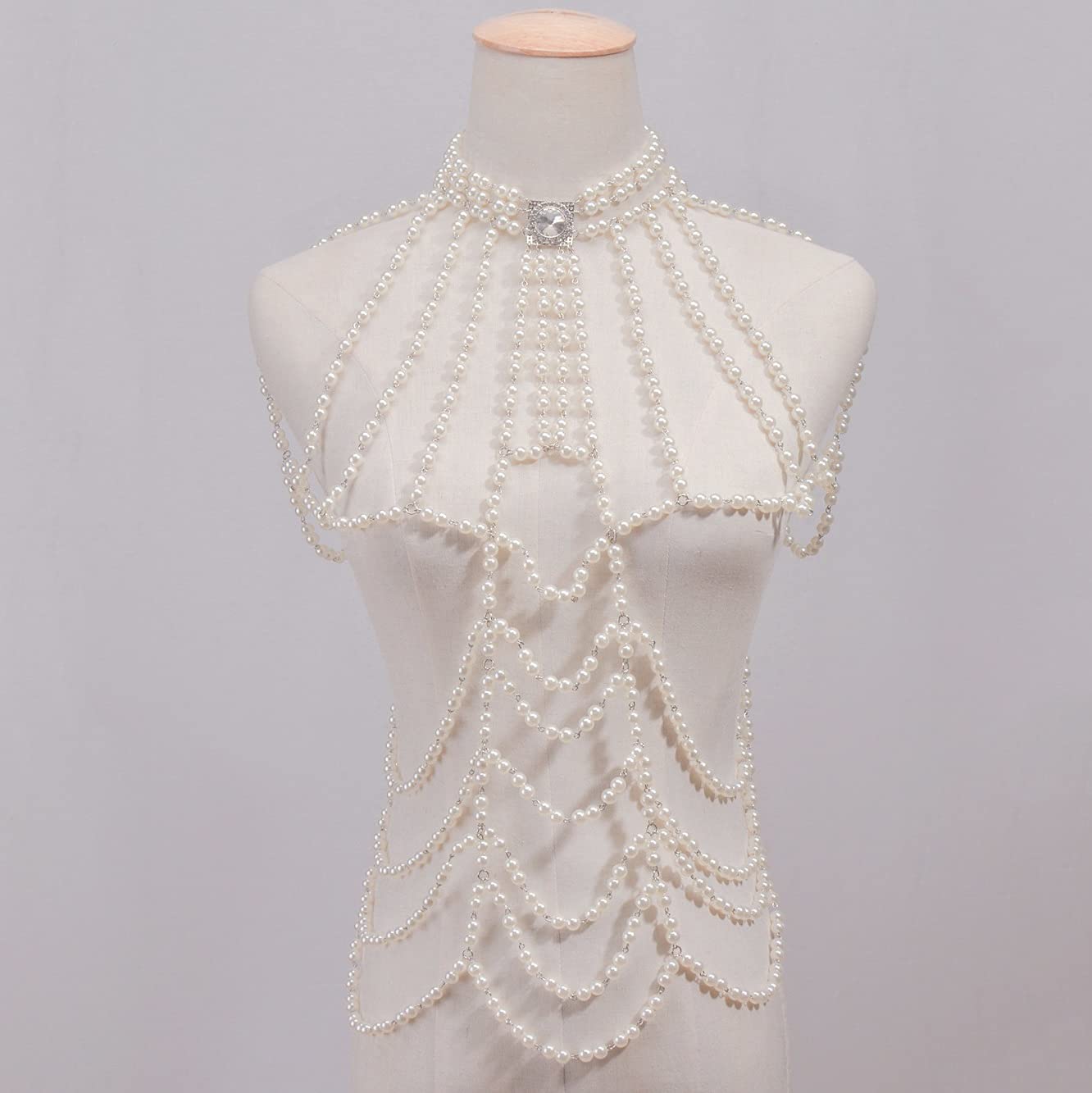 Boho Pearl Belly Chain - Elegant Imitation Pearls Body Jewelry for Women, Wedding, Bikini & Dress Accessories | Perfect for Beach Parties, Bridal Showers & Festivals