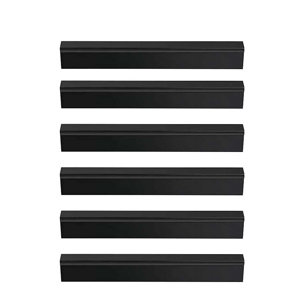 Premium Black Aluminum Alloy Cabinet Door Handles & Drawer Pulls - 3.8in to 12.6in Hole Spacing (Set of 6) - Modern Kitchen Hardware for Cabinets, Dressers & Furniture (96mm Size)