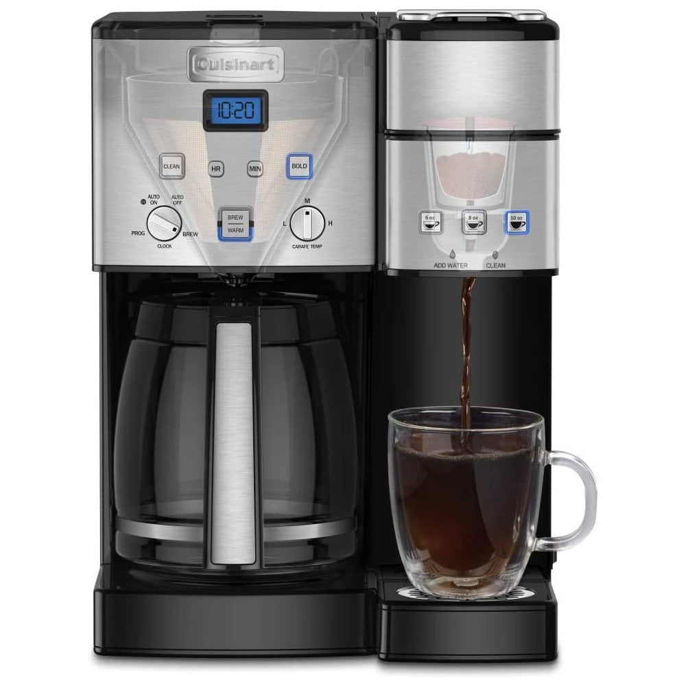Refurbished Cuisinart Single Serve & 12-Cup Coffee Maker with Warranty - Perfect for Home, Office & Small Businesses