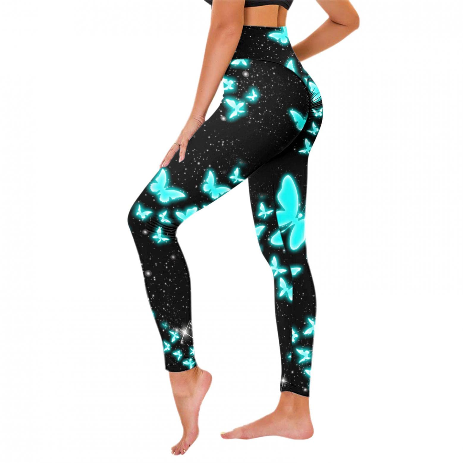 **High Waist Tummy Control Leggings for Women - Butt Lifting Yoga Pants with Printed Design, Perfect for Running, Fitness & Workout - Gym, Lounge & Everyday Wear**