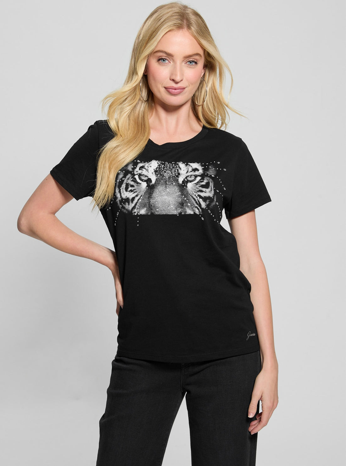 Eco-Friendly Black Tiger Eyes Graphic T-Shirt for Men & Women - Casual Wear, Street Style, and Outdoor Activities