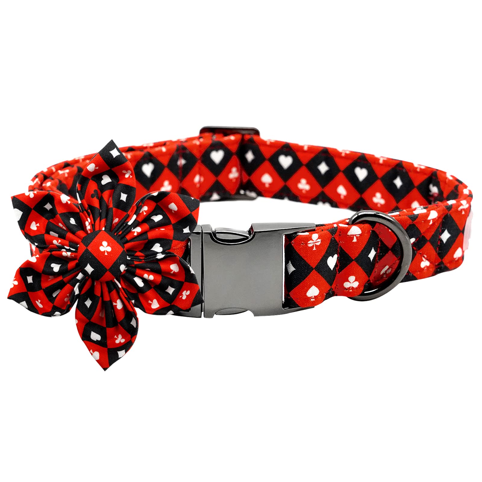 **Adjustable Floral Dog Collar with Bow - Cute & Durable Pet Collar for Medium Dogs - Perfect for Daily Walks, Pet Photos & Special Occasions**