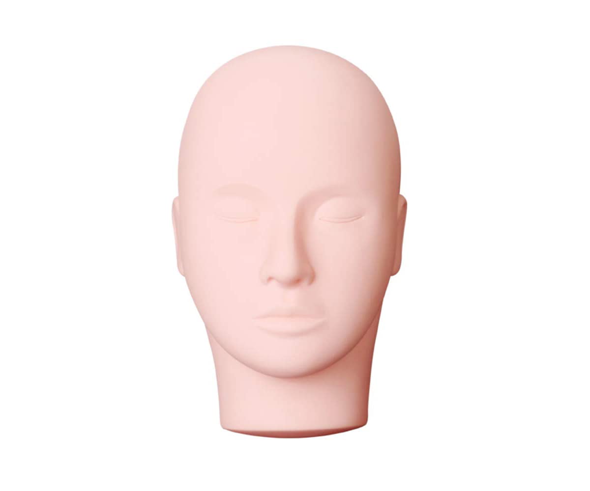 RITZPRIME Professional Makeup & Lash Extension Training Head - Soft Touch Silicone Cosmetology Practice Head for Students & Artists - Easy Clean with Skincare Oil - Perfect for Salon Training, Beauty School & Home Practice