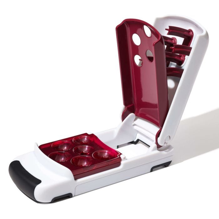 OXO Quick Release Multi Cherry Pitter - Stainless Steel Cherry Pitter Tool for Easy Fruit Pitting - Perfect for Baking, Canning, and Making Cherry Pies