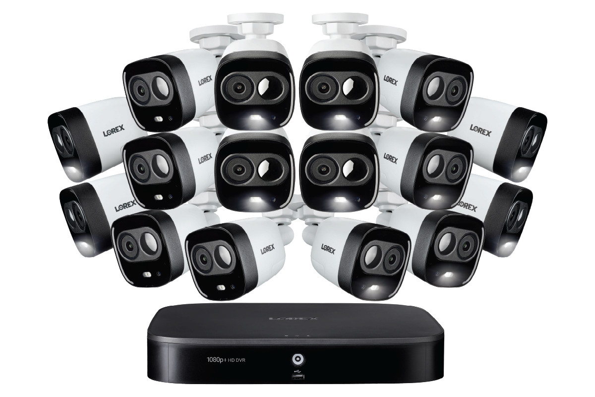 16 Channel 1080p HD Security Camera System with 16 Active Deterrence Cameras | Advanced Motion Detection & Smart Home Voice Control | Indoor/Outdoor Surveillance for Home & Business Security