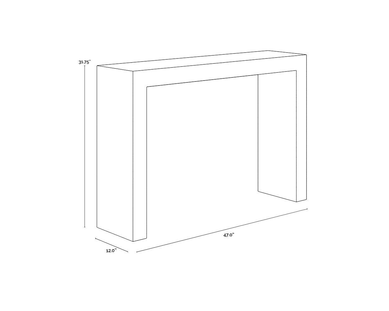 Black Axle Console Table - Entryway, Hallway & Living Room Accent Furniture for Home Decor