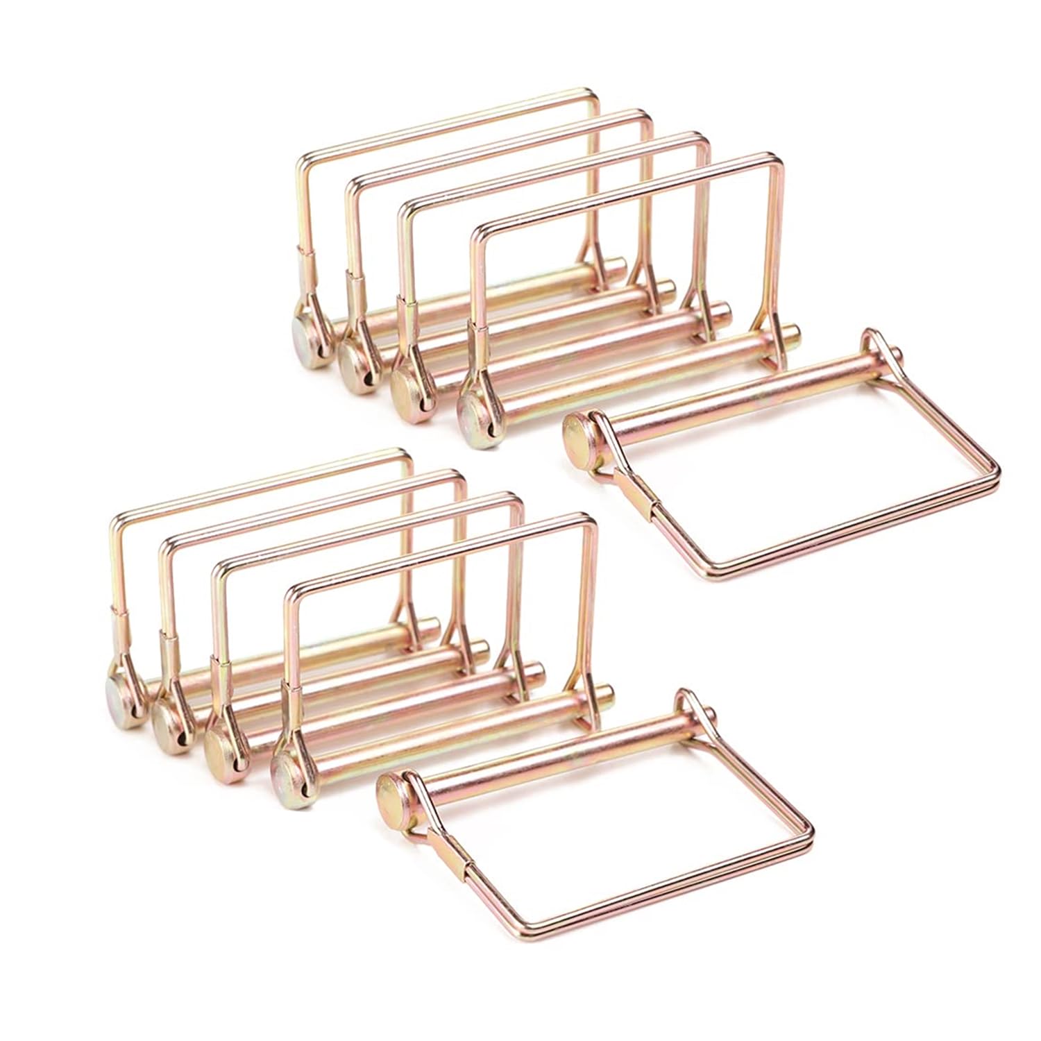 10 Pack 1/4x4 Inch Heavy Duty Trailer Coupler Lock Pins - Wire Lock PTO Shaft Hitch Pins for Secure Towing - Farm, Wagon, Lawn & Garden Trailer Accessories - Perfect for Towing Equipment, Agricultural Machinery & Outdoor Trailers