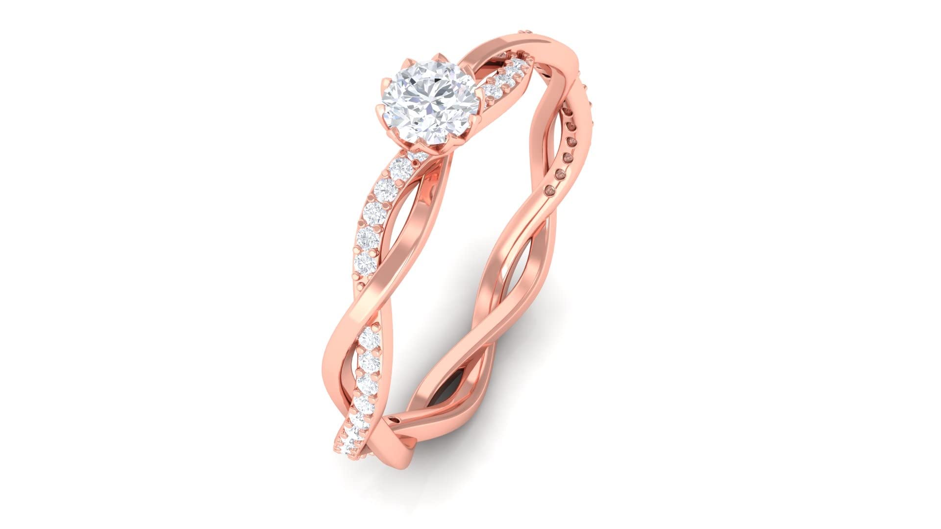3/4 CT Moissanite Engagement Ring - 14K Solid Gold Solitaire Ring with Braided Band | Certified Moissanite Jewelry for Women | Perfect for Proposals, Anniversaries & Special Occasions