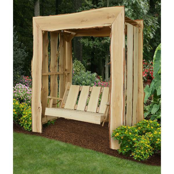 A & L Furniture Appalachian Arbor with Timberland Swing and Rope - Perfect for Backyard, Garden, and Outdoor Relaxation