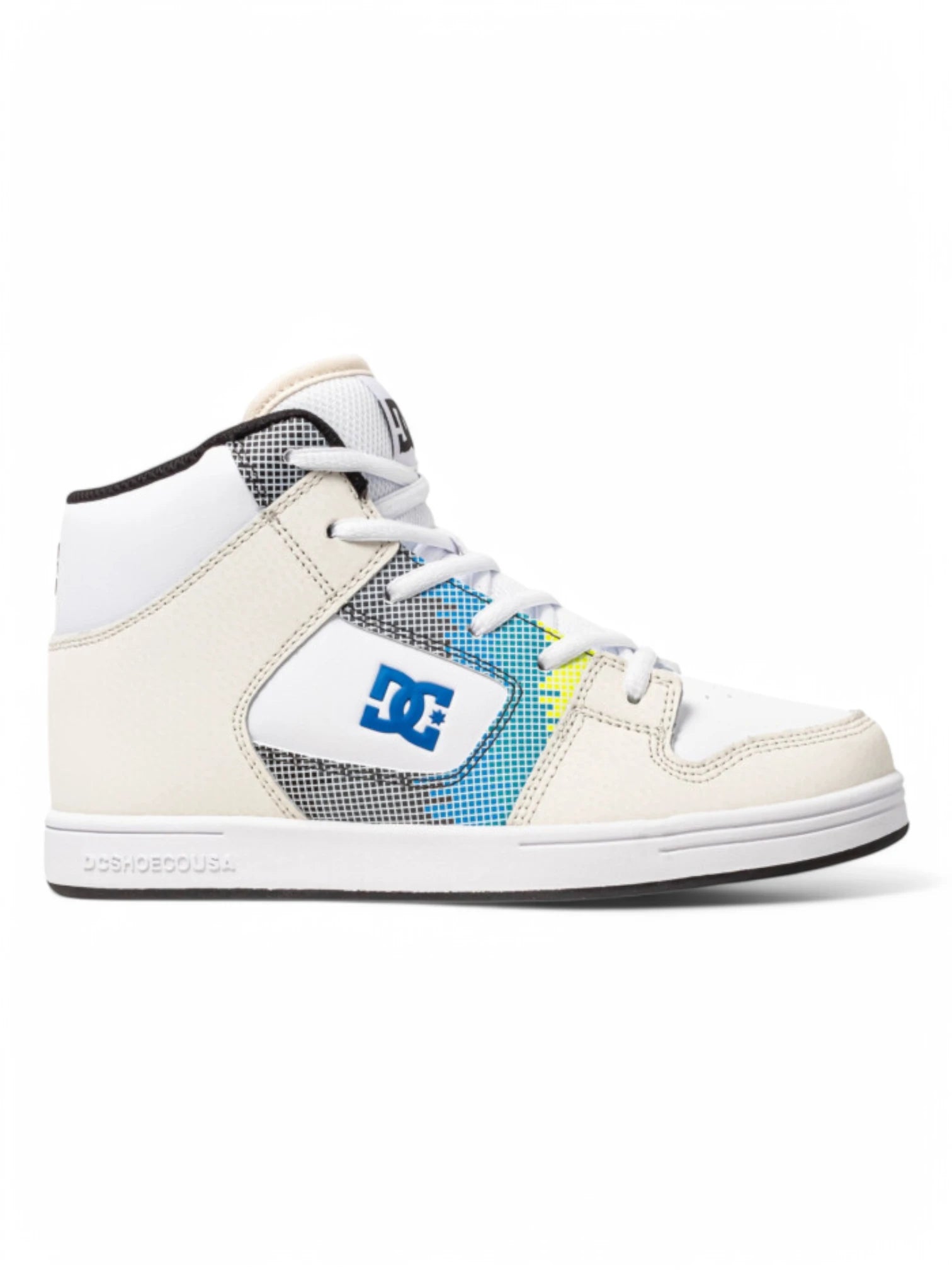 DC Manteca 4 Hi Skate Shoes - White, Blue & Cream Colorway | High-Top Sneakers for Men | Perfect for Skateboarding, Streetwear & Casual Fashion
