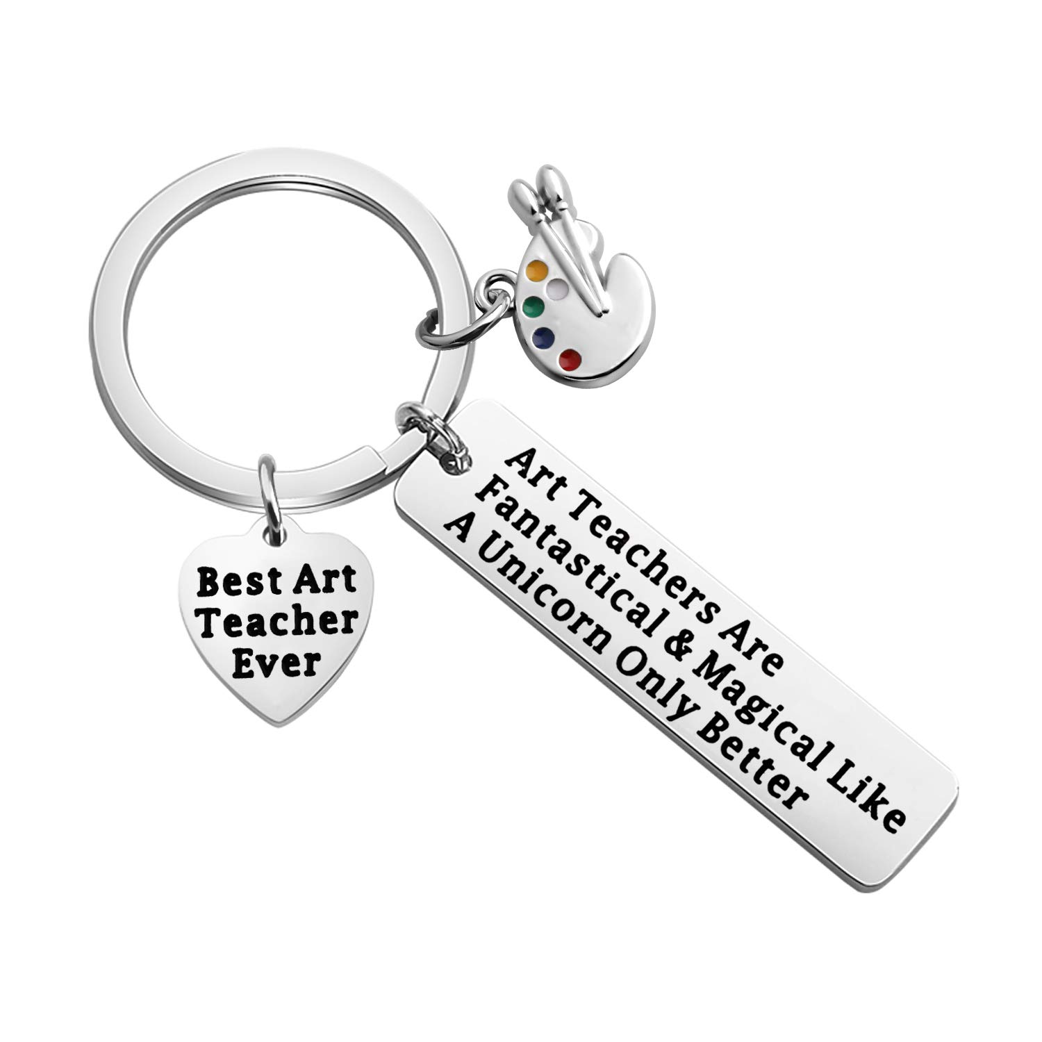ENSIANTH Art Teacher Keychain - Best Art Teacher Gift Like A Unicorn, Funny Teacher Appreciation Present for Classroom, Retirement, Christmas & Thank You Gifts